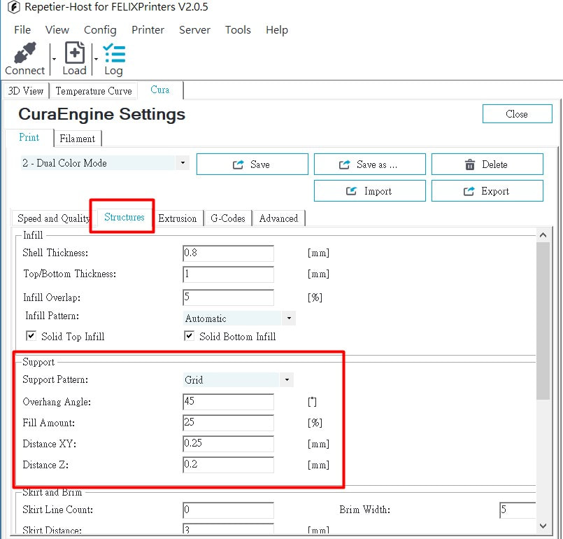Repetier-Host 3D切片軟件設(shè)定支撐1.jpg